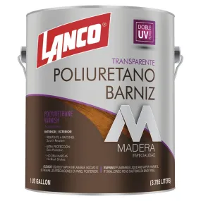 Barniz poliuretano transparente satinado 3.78 L (1 gal) Lanco