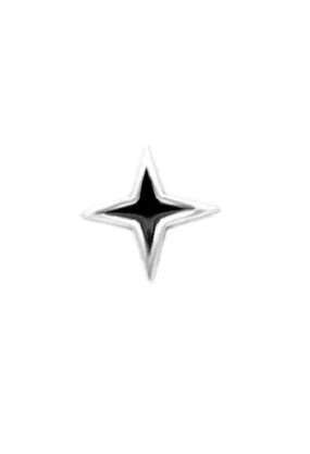 Pendiente hombre de plata forma estrella 4 puntas